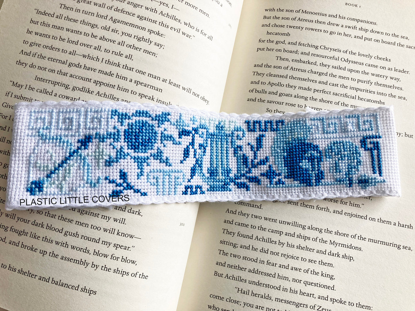 Achilles and Patroclus - Bookmark Cross Stitch Pattern PDF.