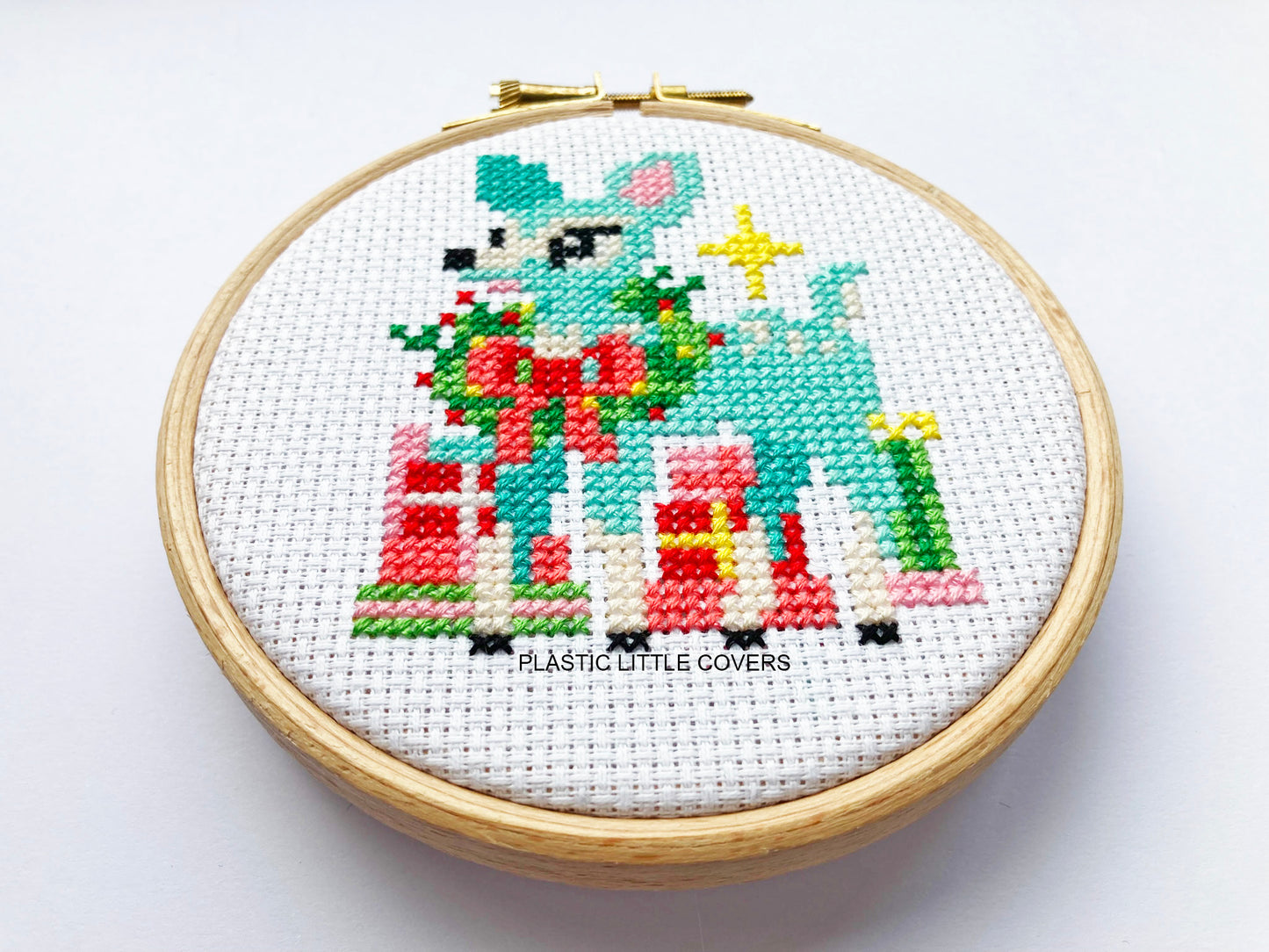 Cross Stitch Kit - Choose Pink Santa, Christmas Kitten or Festive Deer