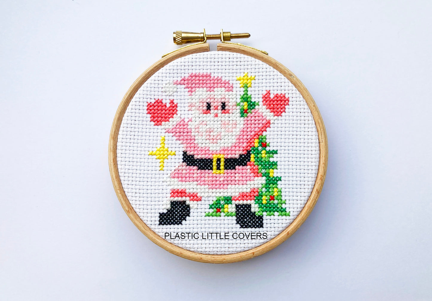 Cross Stitch Kit - Choose Pink Santa, Christmas Kitten or Festive Deer