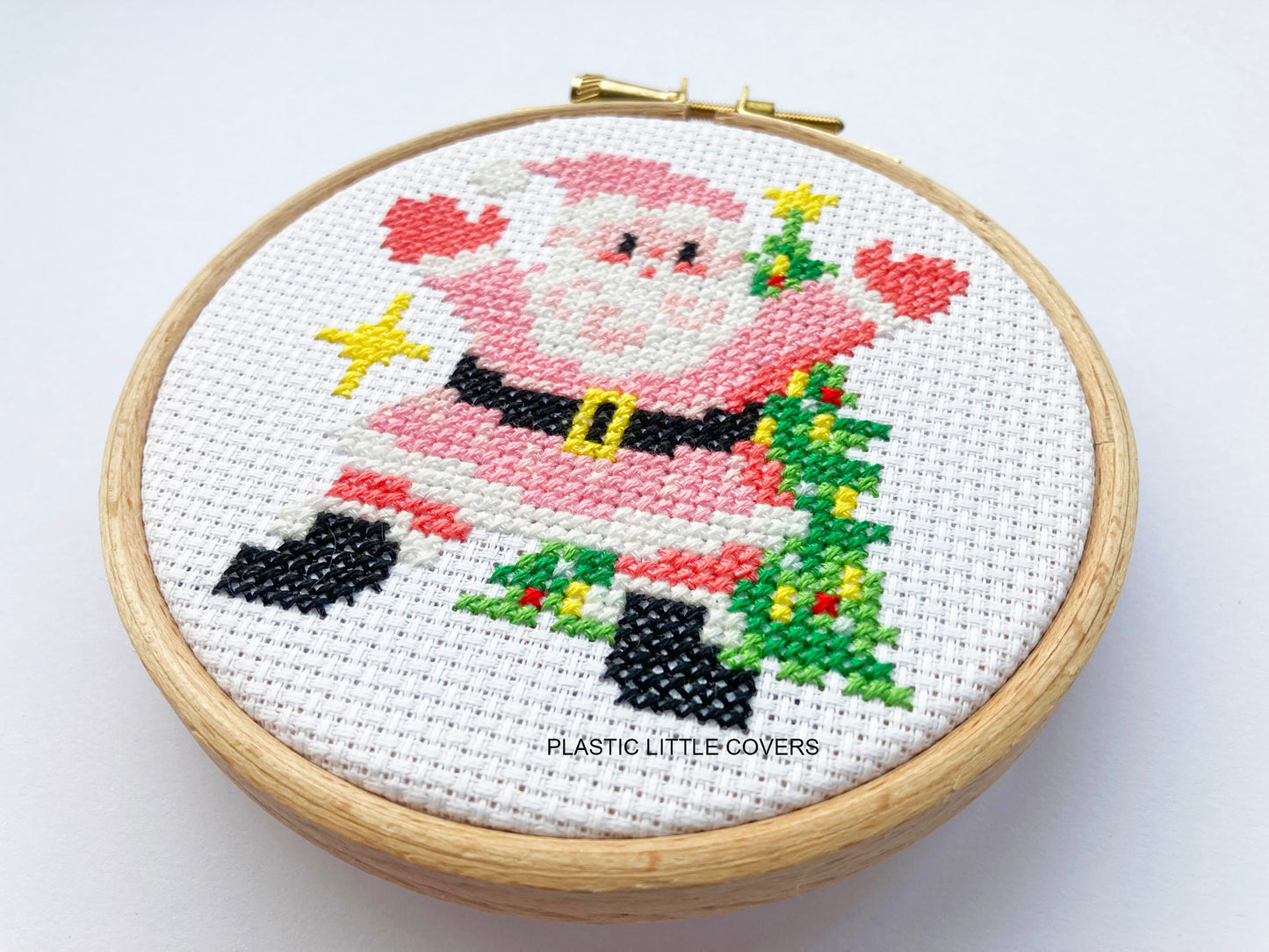 Cross Stitch Kit - Choose Pink Santa, Christmas Kitten or Festive Deer