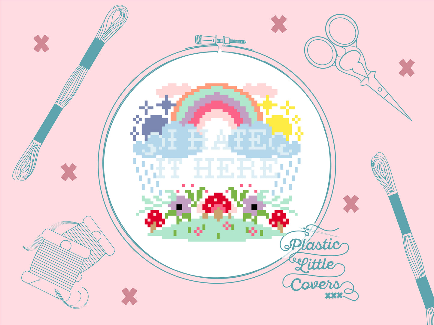 I Hate It Here - Cross Stitch Pattern PDF.