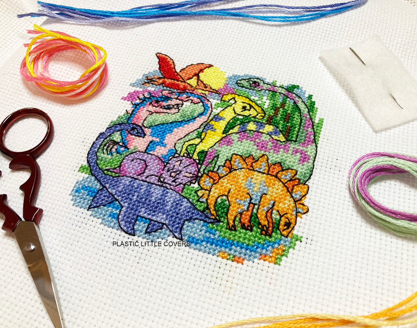 Cross Stitch Kit - Dinosaur Troupe