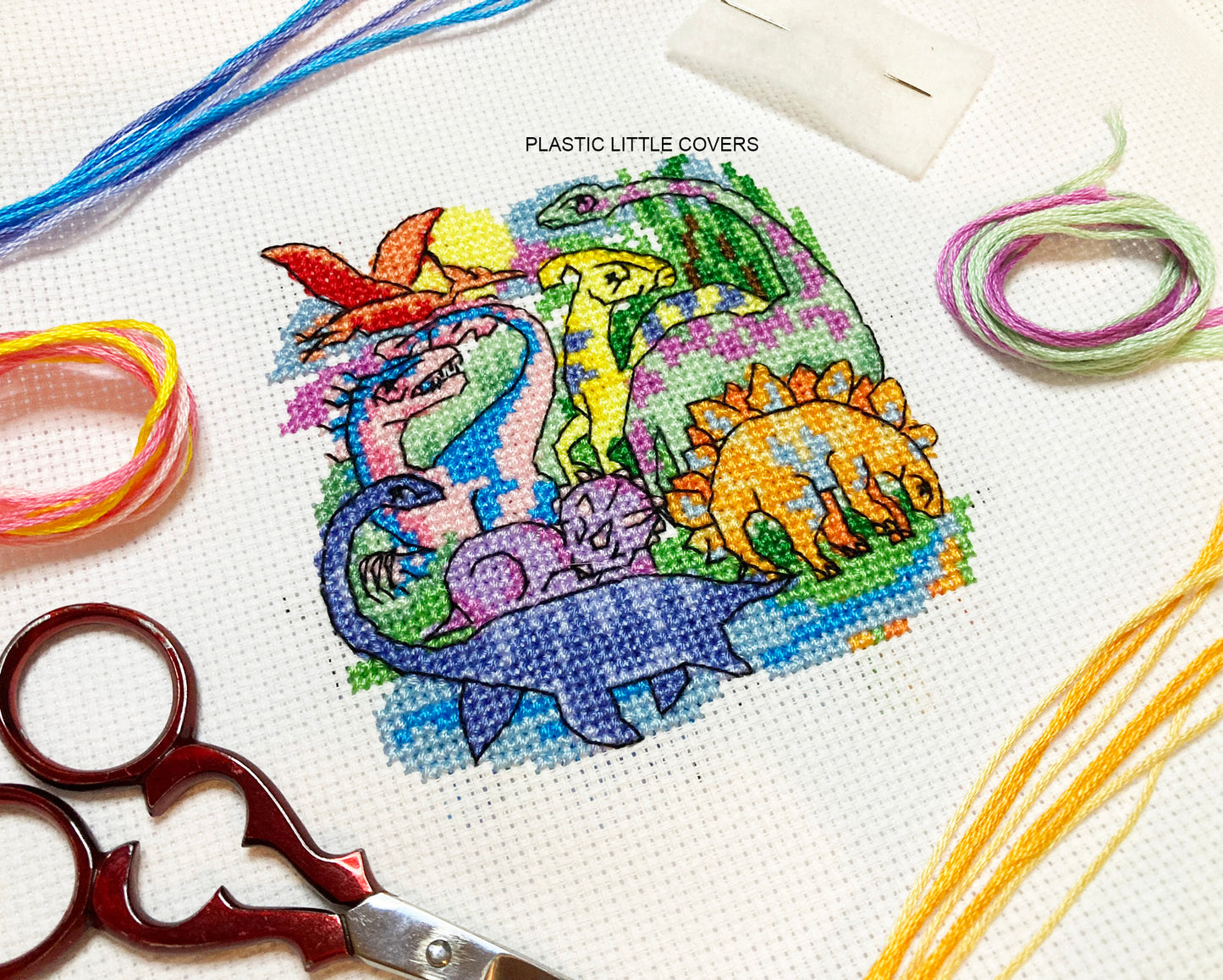 Cross Stitch Kit - Dinosaur Troupe