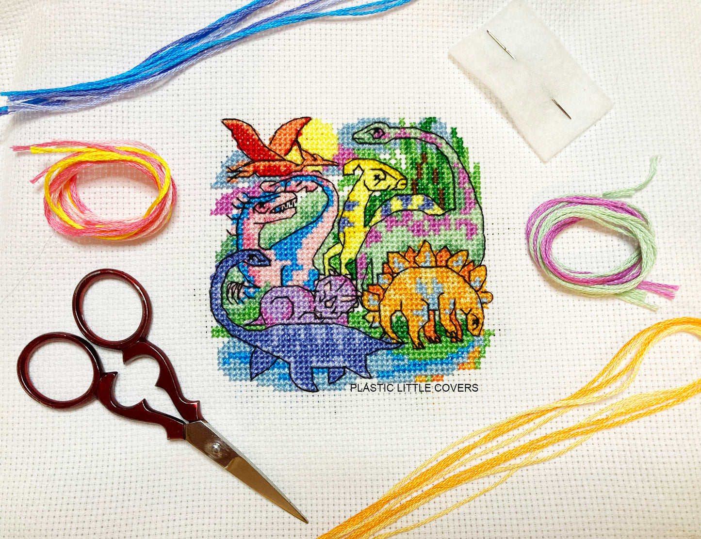 Dinosaur Troupe - Cross Stitch Pattern PDF.