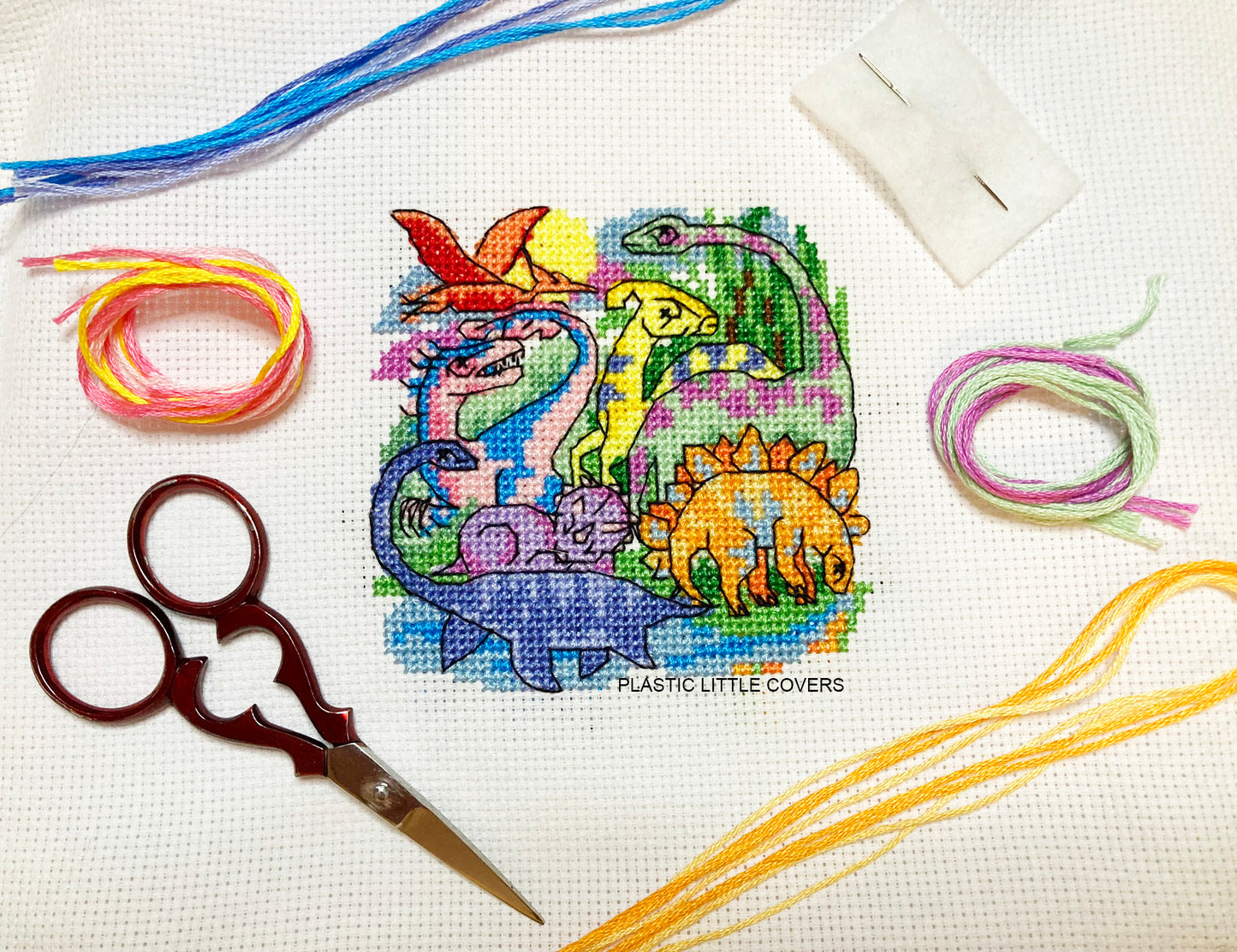 Cross Stitch Kit - Dinosaur Troupe