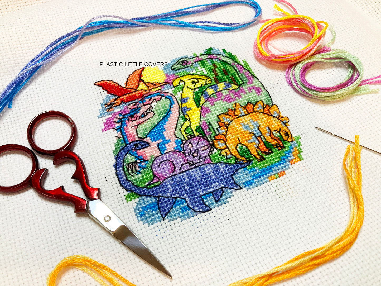 Dinosaur Troupe - Cross Stitch Pattern PDF.
