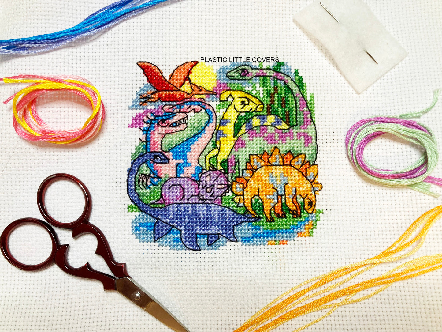 Dinosaur Troupe - Cross Stitch Pattern PDF.