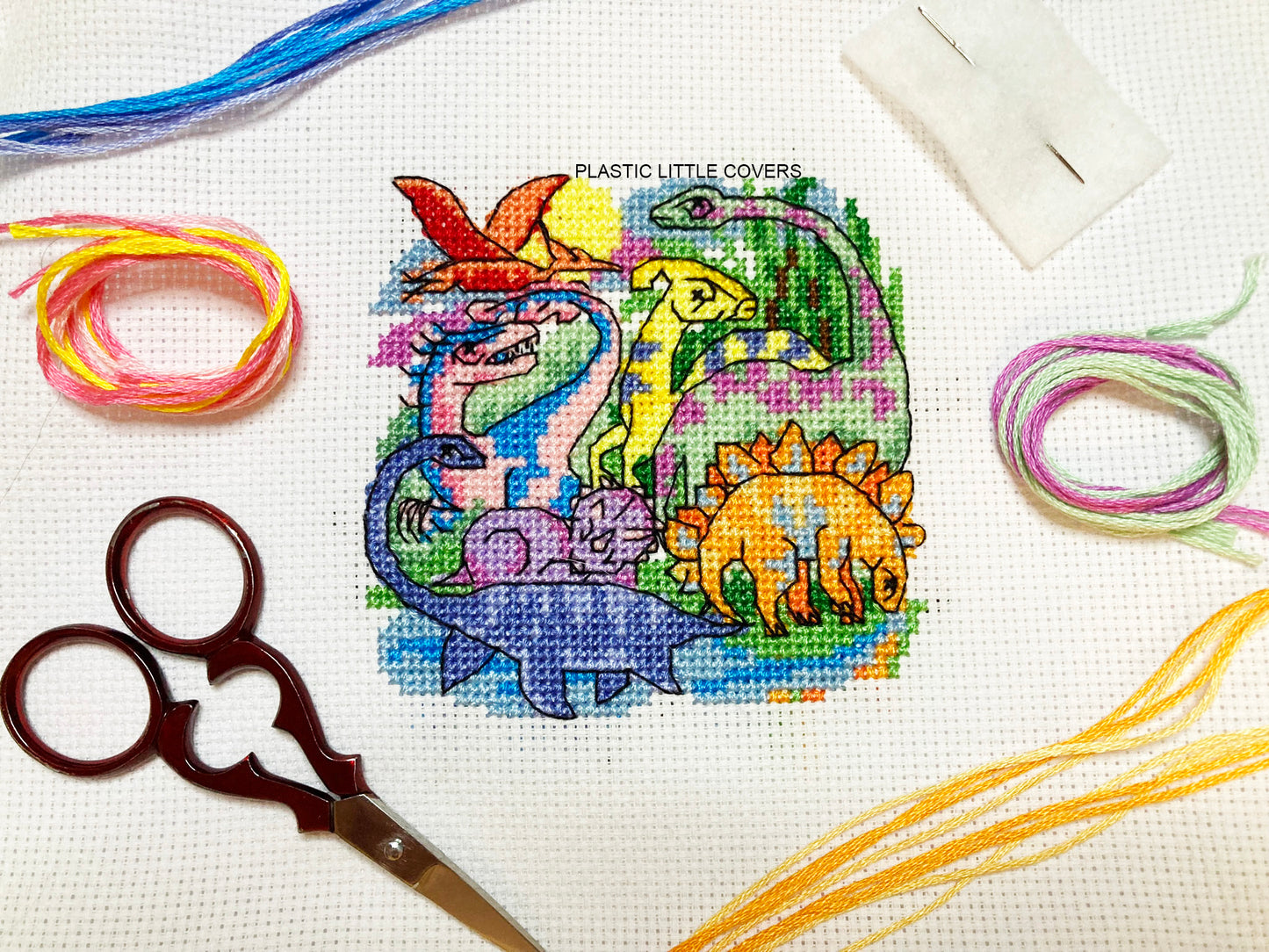 Cross Stitch Kit - Dinosaur Troupe