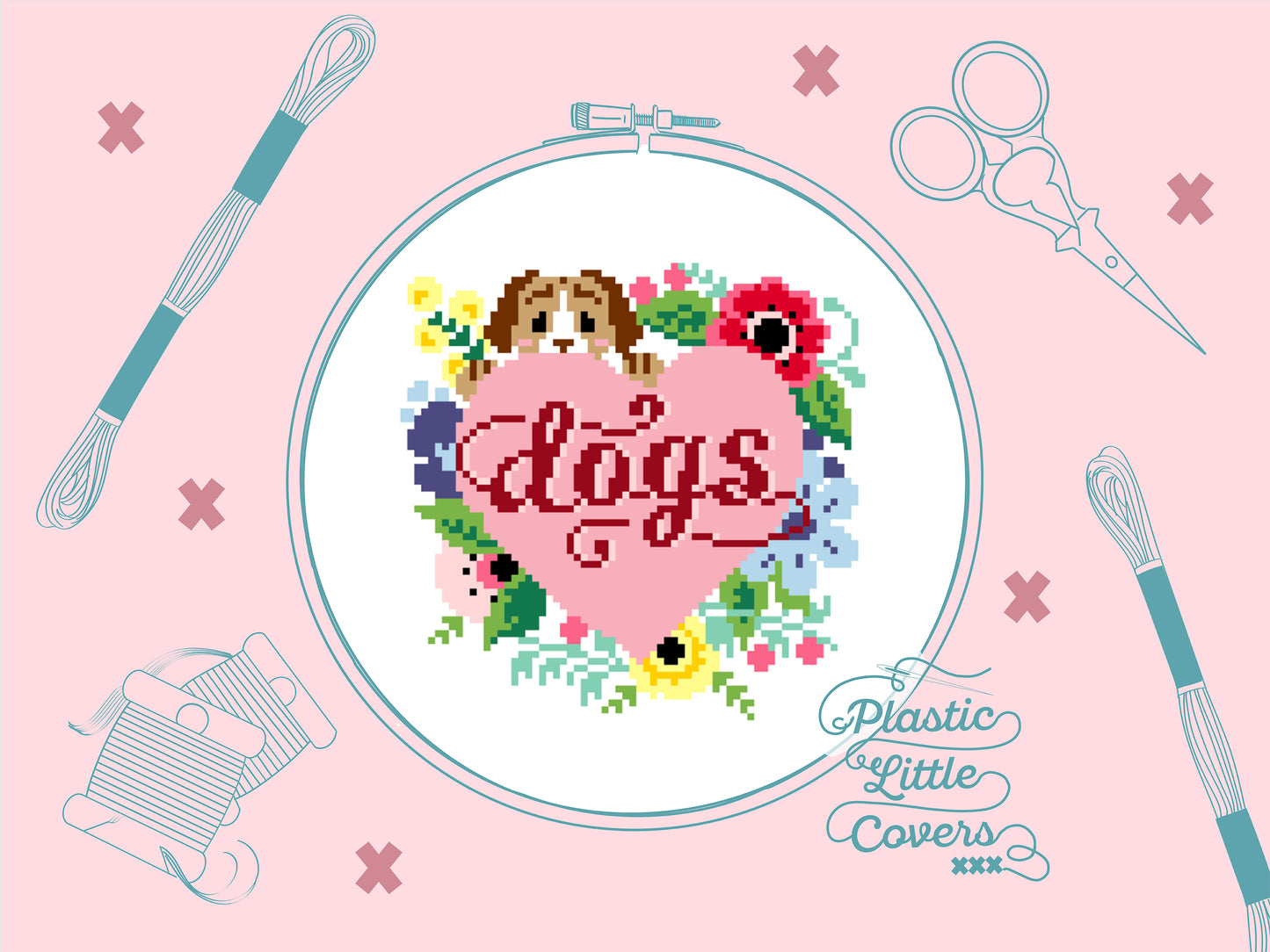 Dogs - Cross Stitch Pattern PDF.
