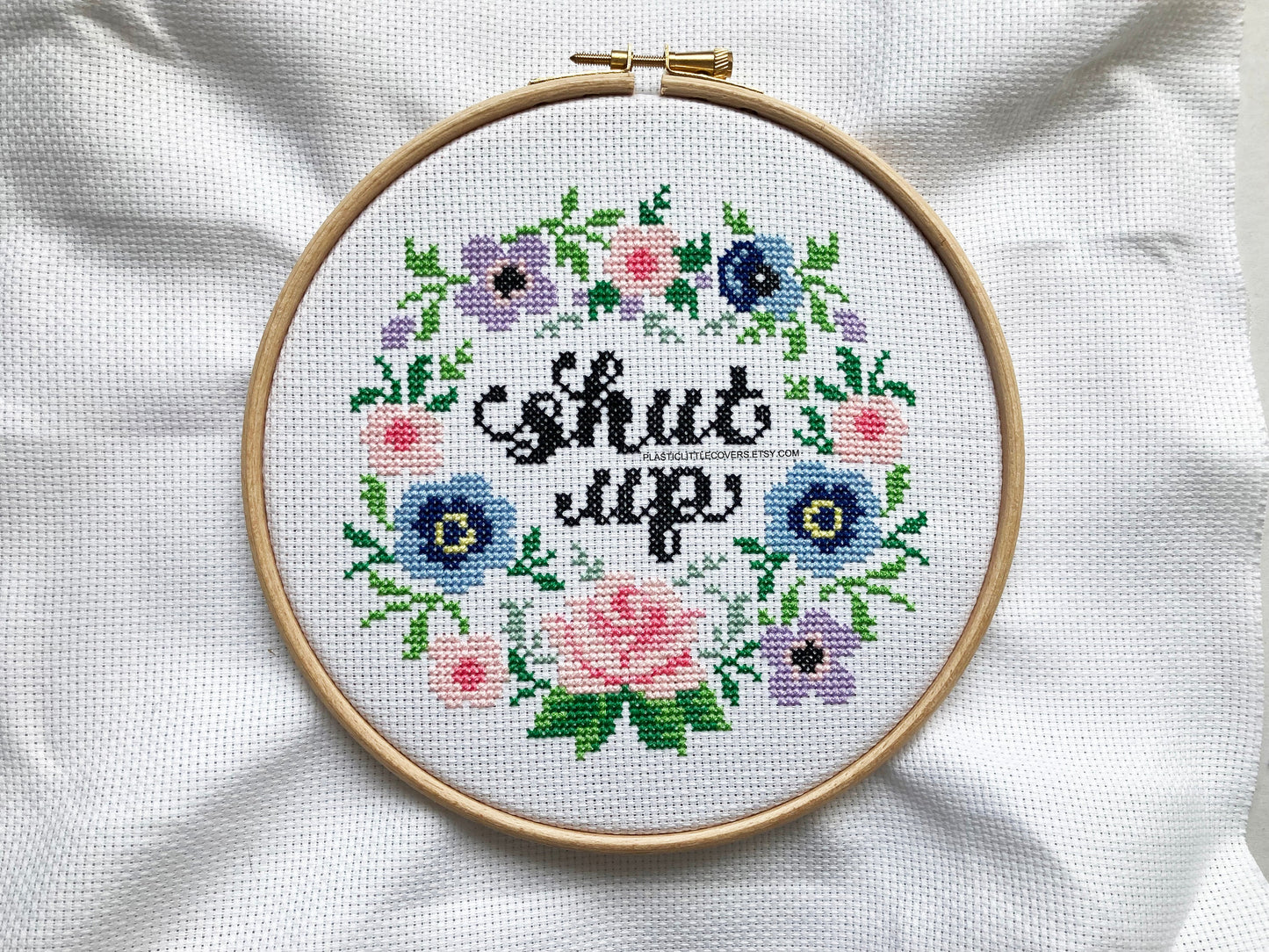 SECONDS SALE Cross Stitch Kit - Shut Up