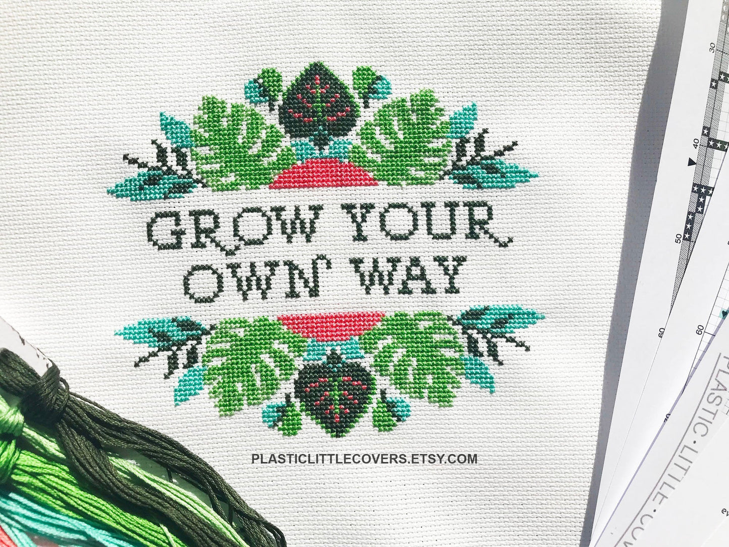 SECONDS SALE Cross Stitch Kit - Grow Your Own Way.