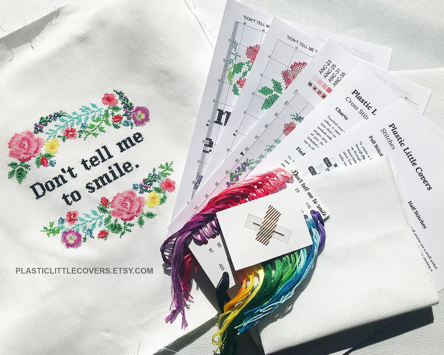 SECONDS SALE Cross Stitch Kit - Don't Tell Me To Smile