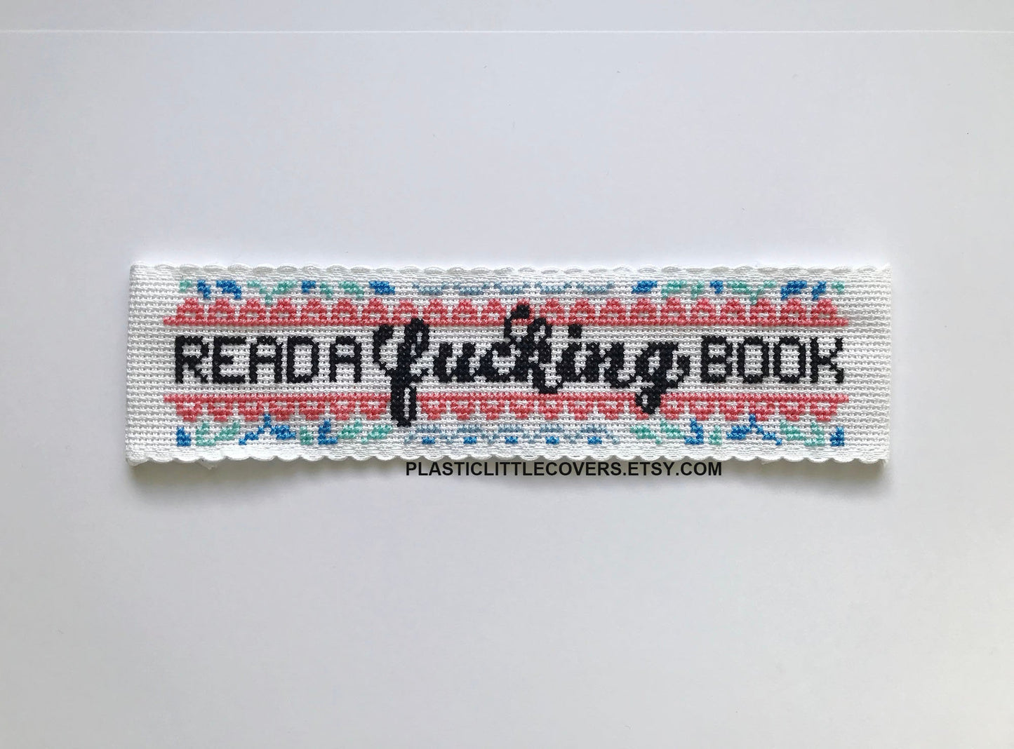 SECONDS SALE Cross Stitch Bookmark Kit - Read a Fucking Book.