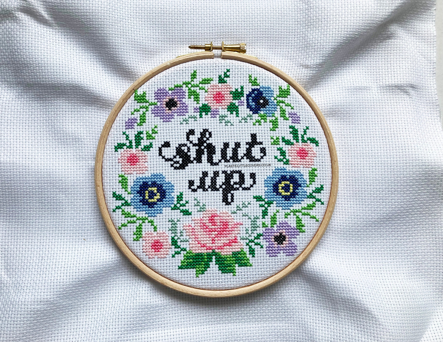 SECONDS SALE Cross Stitch Kit - Shut Up