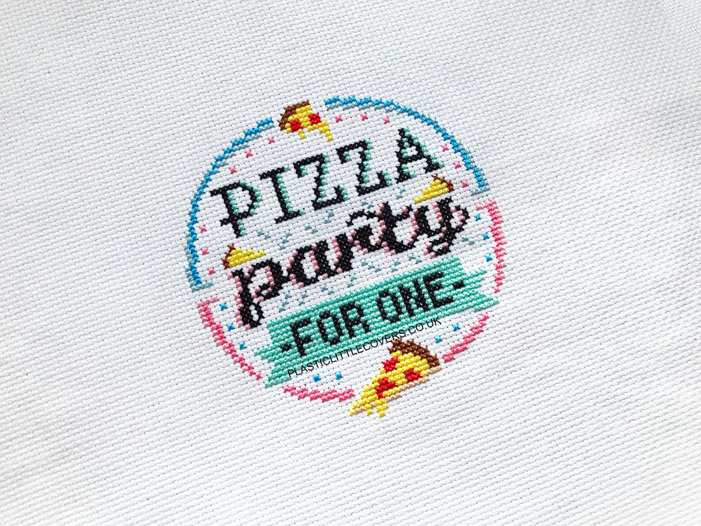 Cross Stitch Kit - Pizza Party for One.