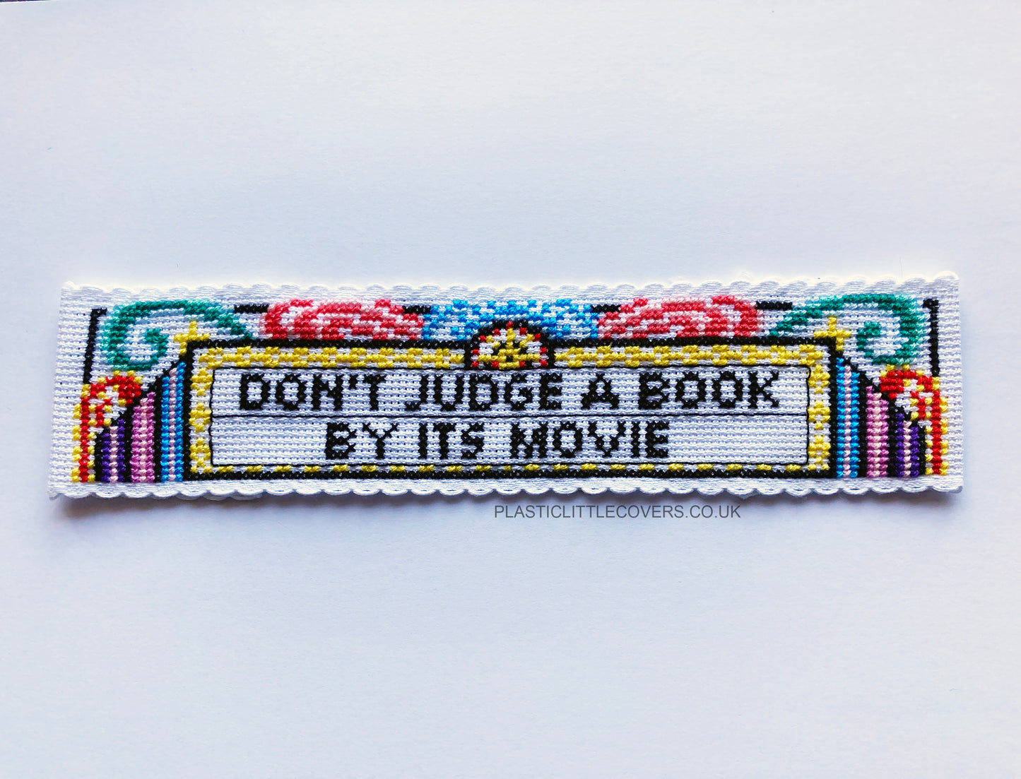 Cross Stitch Bookmark Kit - Don't Judge a Book By Its Movie