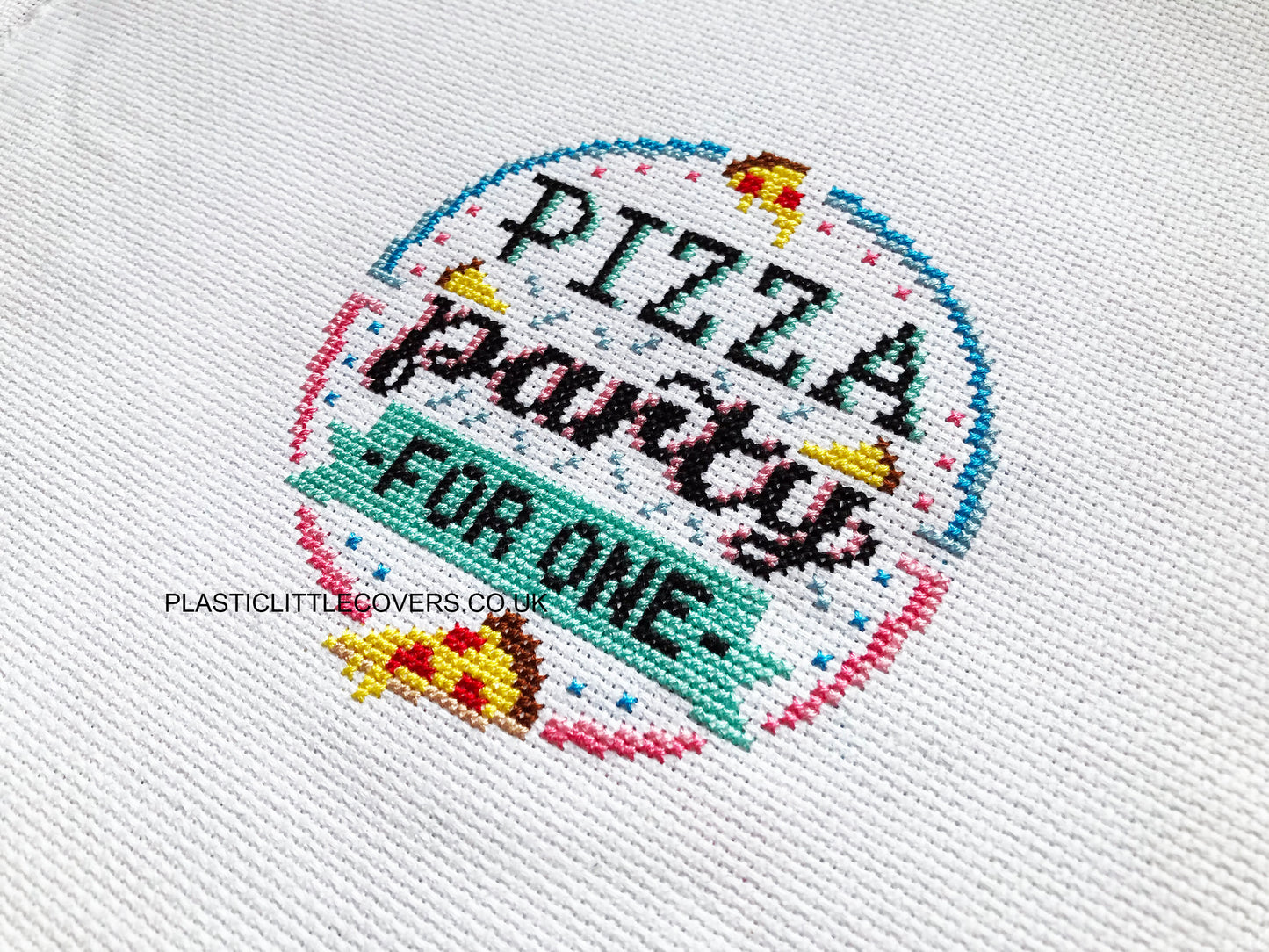 Cross Stitch Kit - Pizza Party for One.