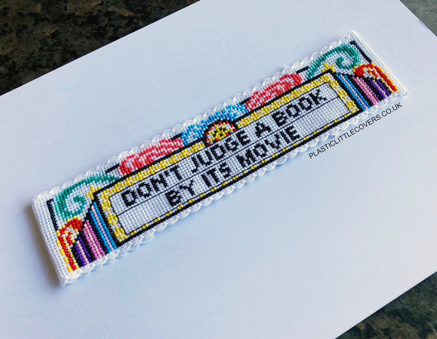 Cross Stitch Bookmark Kit - Don't Judge a Book By Its Movie