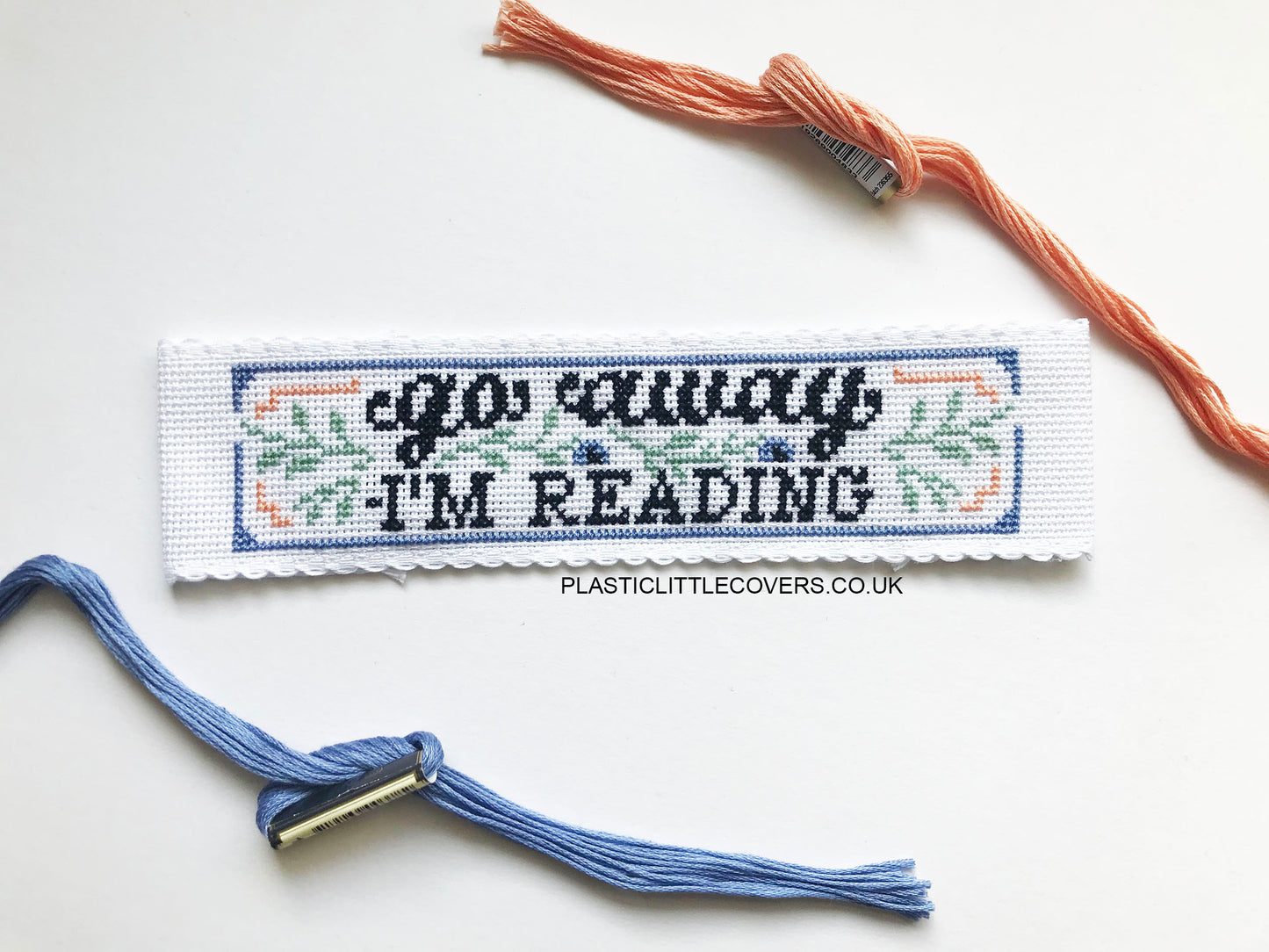 Cross Stitch Bookmark Kit - Go Away I'm Reading