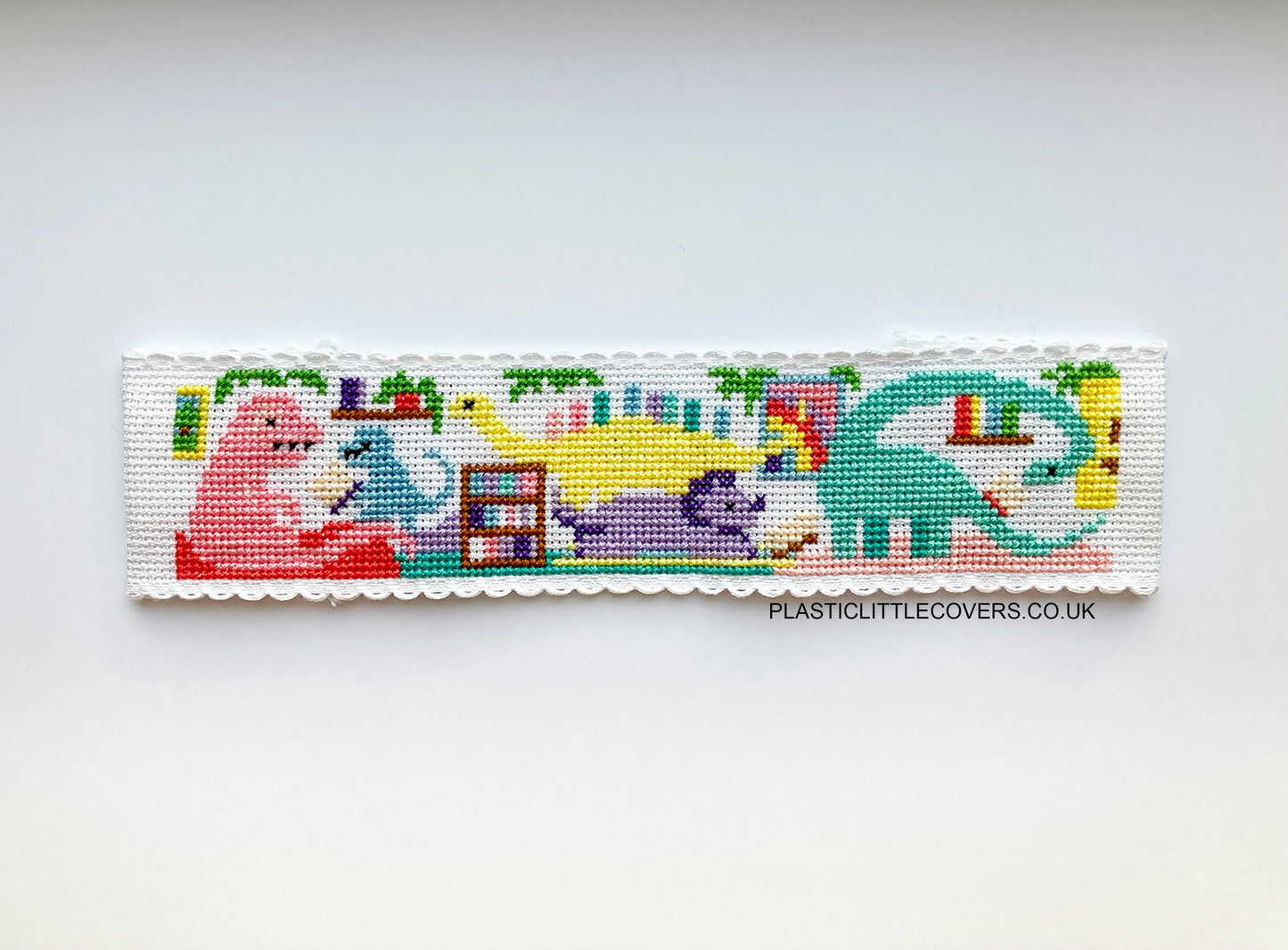 Cross Stitch Bookmark Kit - Dinosaur Library.