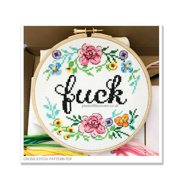 Fuck - Modern Cross Stitch Pattern PDF.