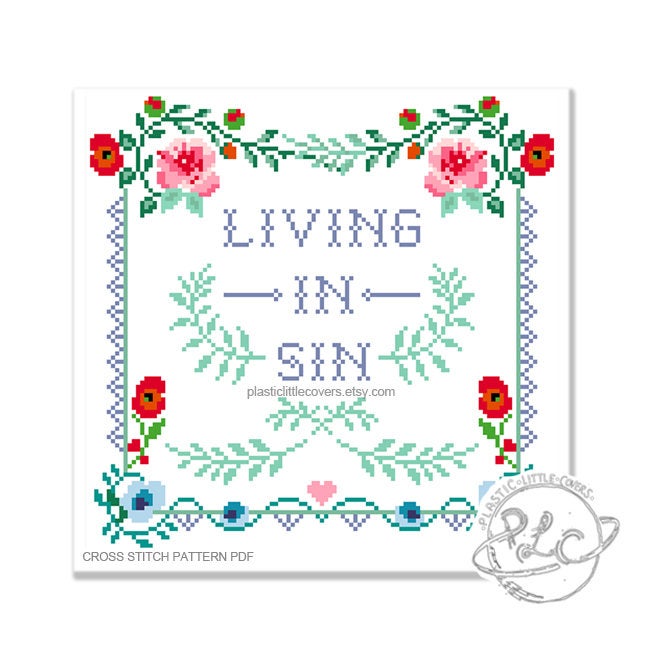Living in Sin - Cross Stitch Pattern PDF.