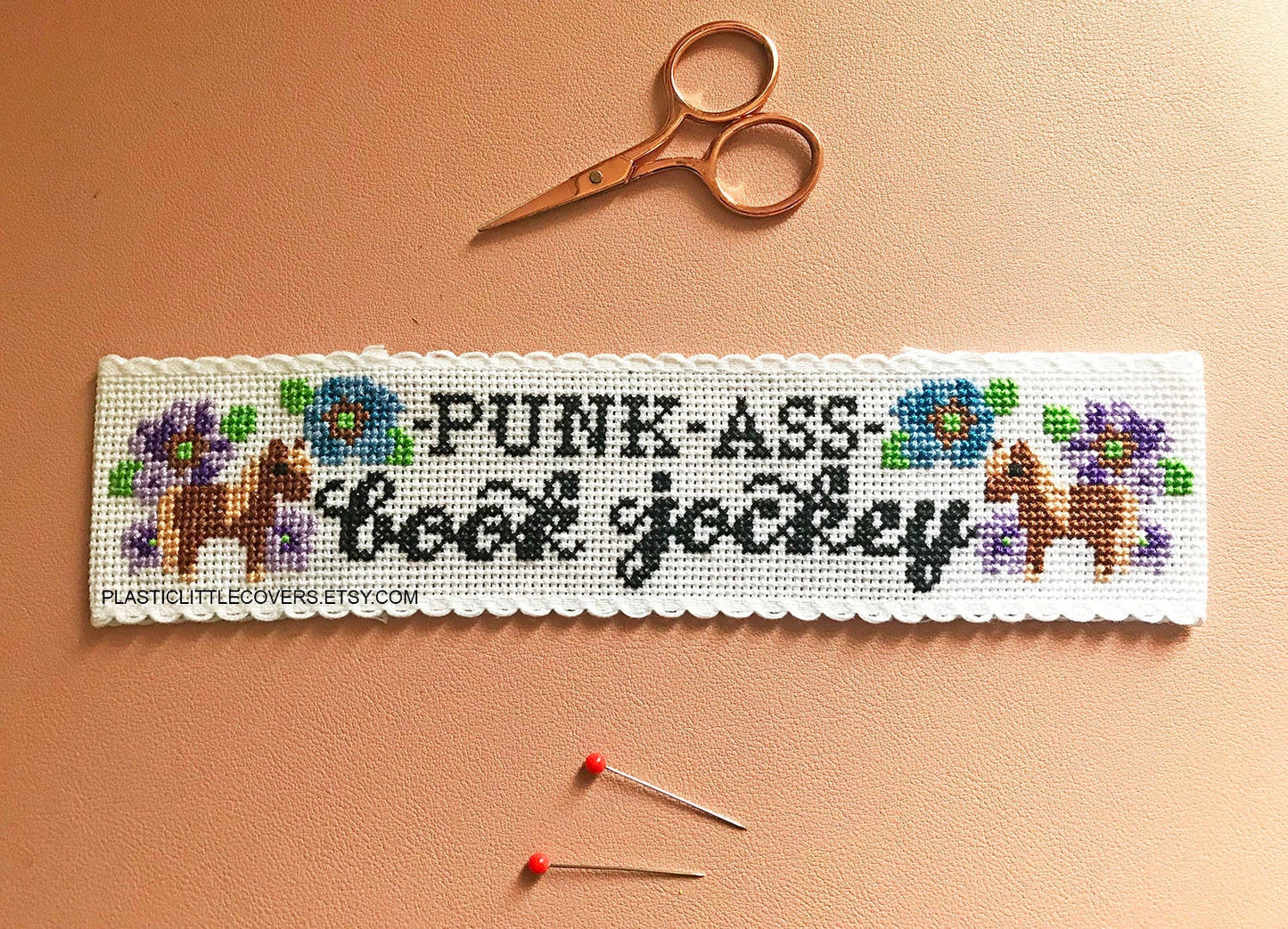Cross Stitch Bookmark Kit - Punk Ass Book Jockey.