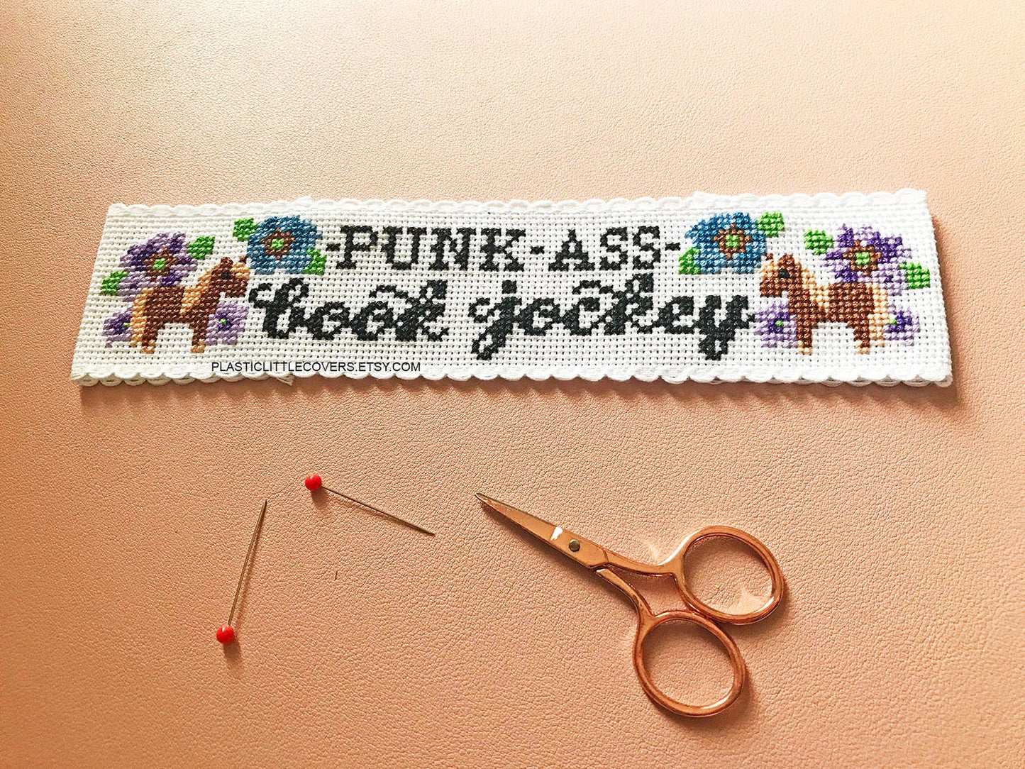 Punk Ass Book Jockey - Bookmark Cross Stitch Pattern PDF.