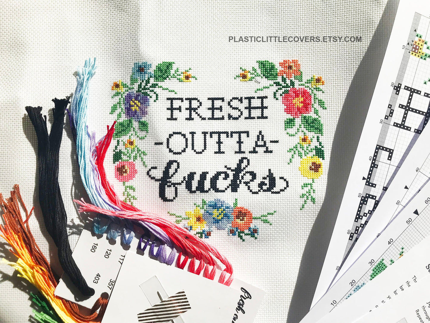 Cross Stitch Kit - Fresh Outta Fucks