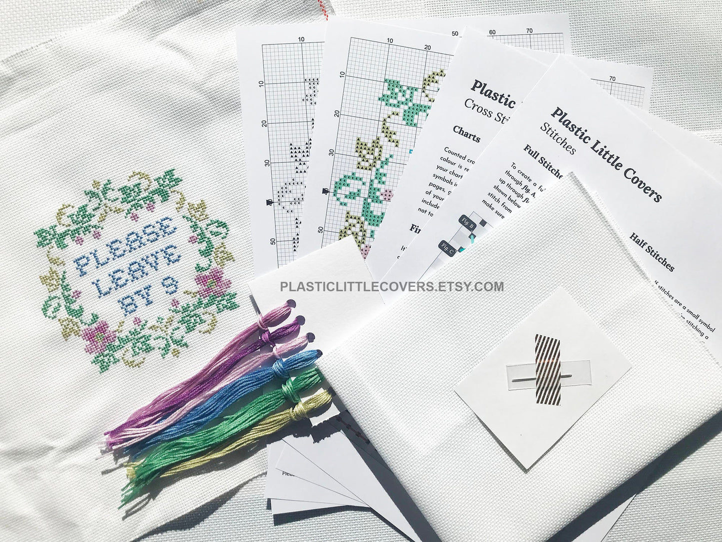 Cross Stitch Kit - Please Leave By 9.