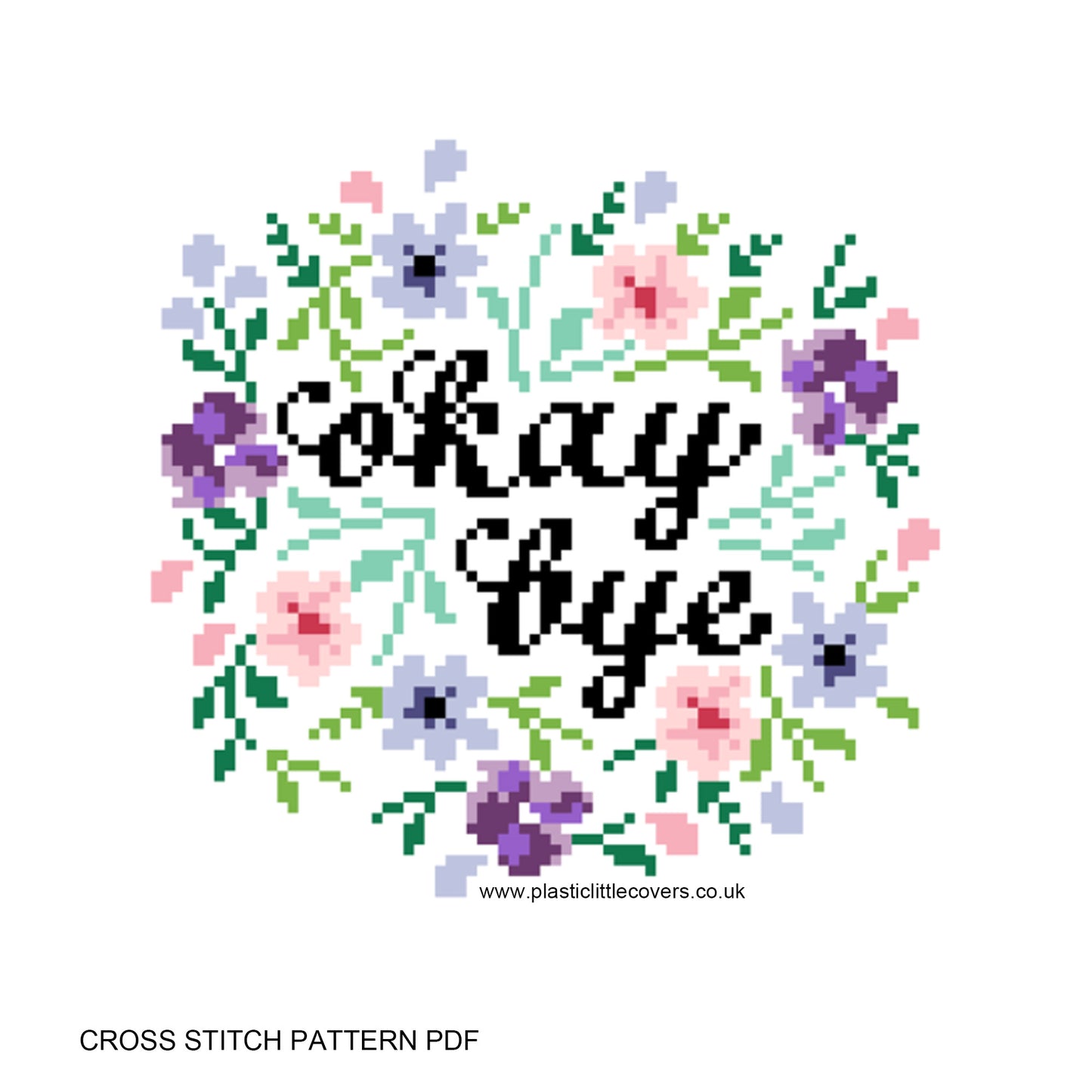 Okay Bye - Cross Stitch Pattern PDF.