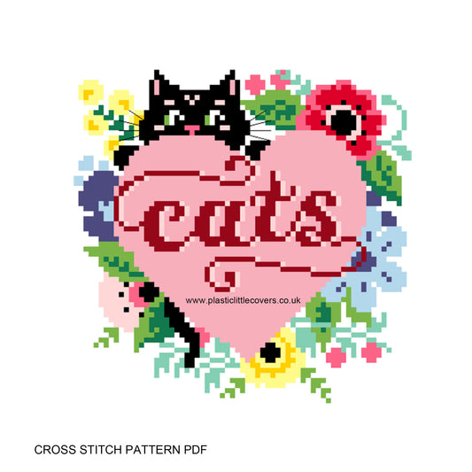 Cats - Cross Stitch Pattern PDF.