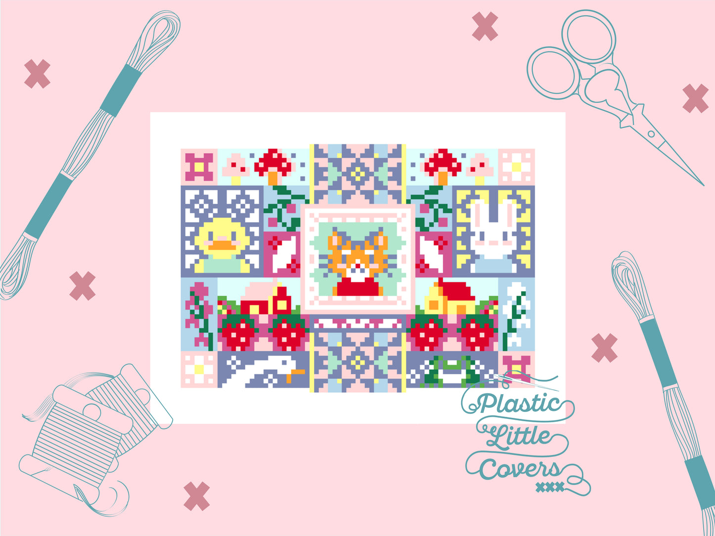 Cute Animal Quilt - Cross Stitch Pattern PDF