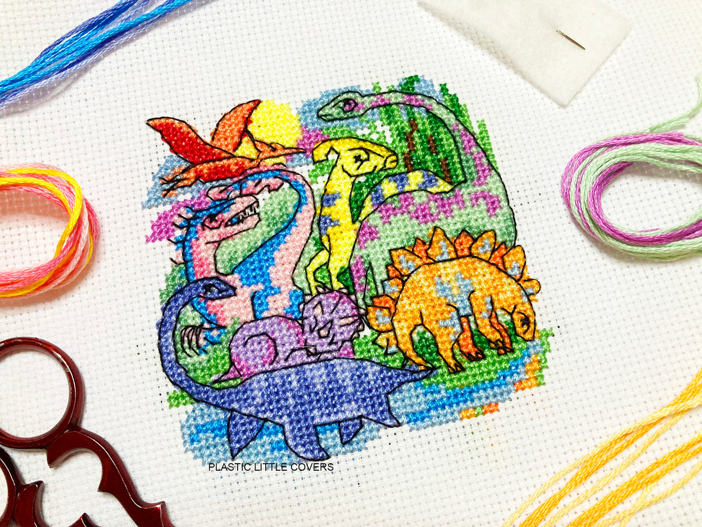 Dinosaur Troupe - Cross Stitch Pattern PDF.
