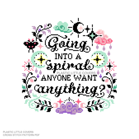 Going Into A Spiral Anyone Want Anything? - Cross Stitch Pattern PDF.