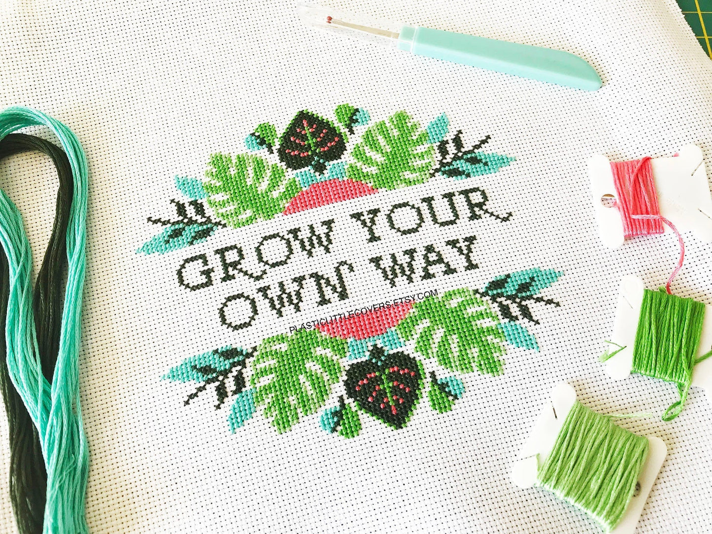 SECONDS SALE Cross Stitch Kit - Grow Your Own Way.