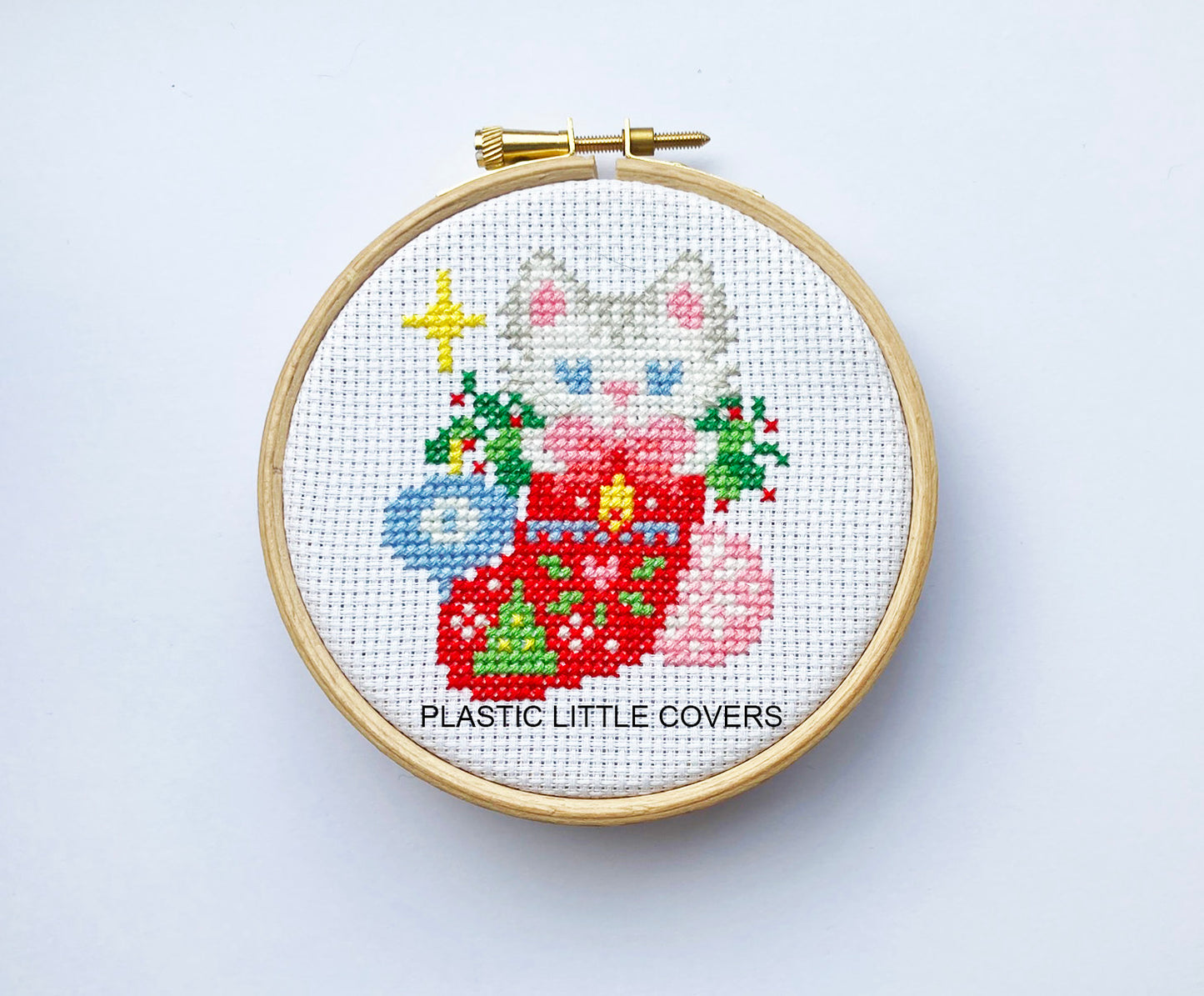Christmas Kitten - Cross Stitch Pattern PDF.