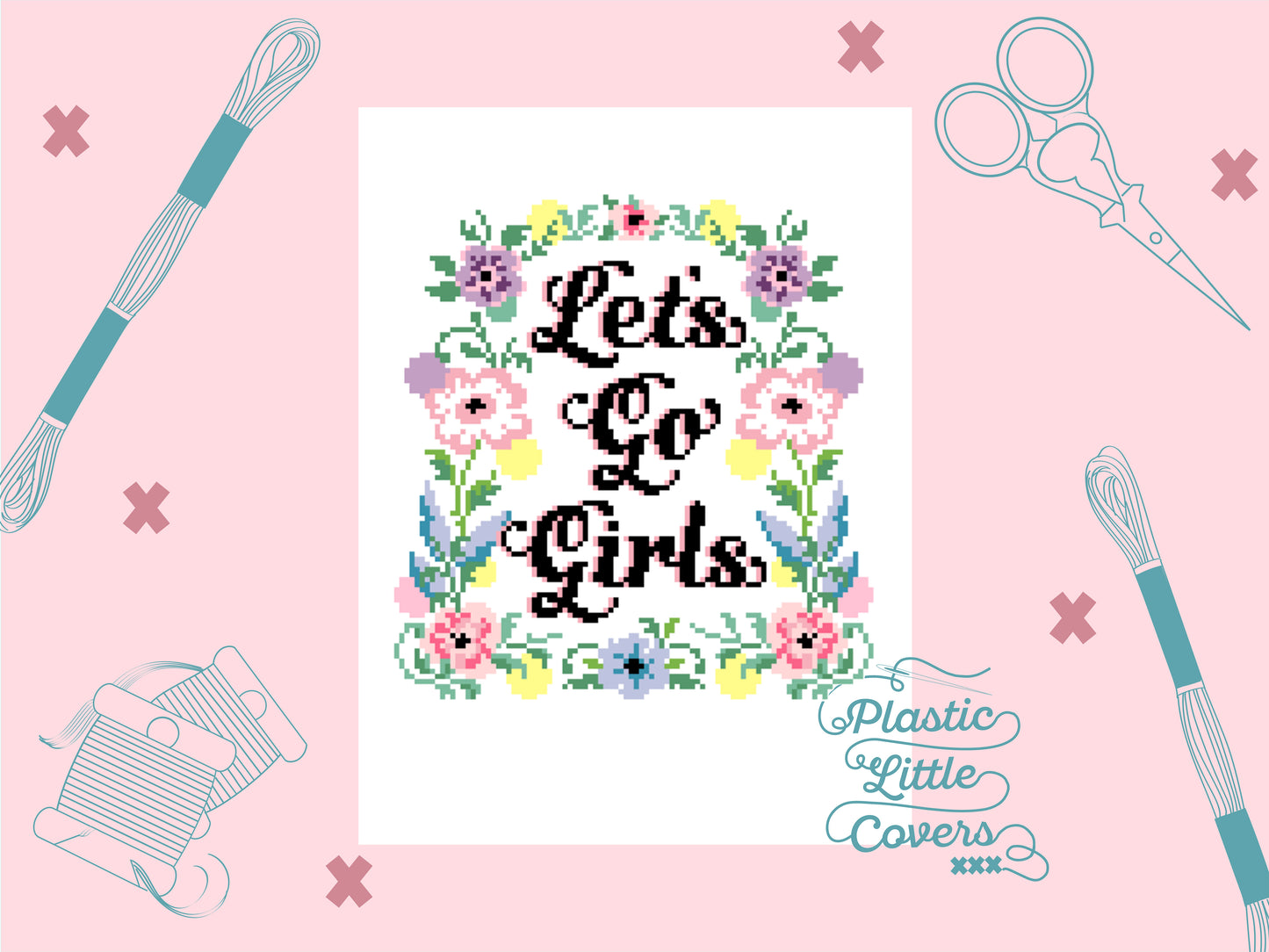 Let's Go Girls - Cross Stitch Pattern PDF