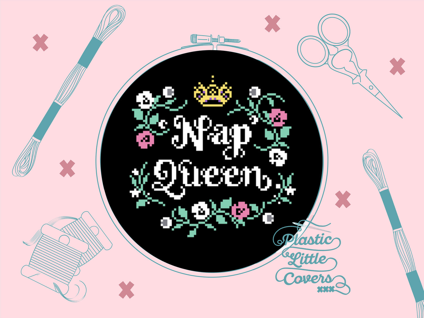 Nap Queen - Cross Stitch Pattern PDF.