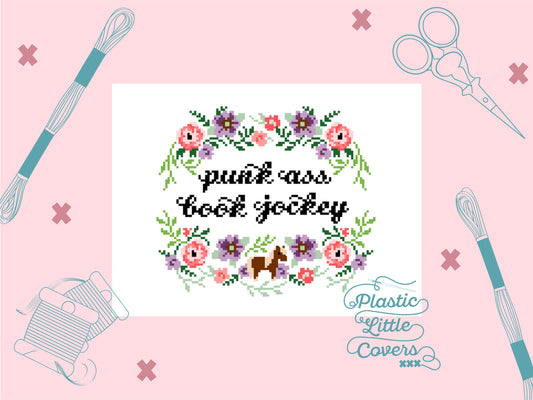Punk Ass Book Jockey - Cross Stitch Pattern PDF.
