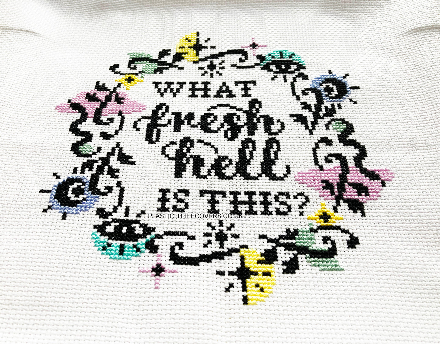 SECONDS SALE Cross Stitch Kit - What Fresh Hell Is This?