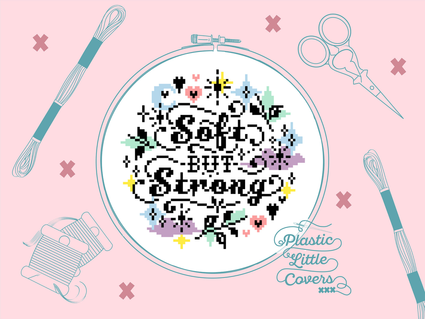 Soft But Strong - Cross Stitch Pattern PDF.