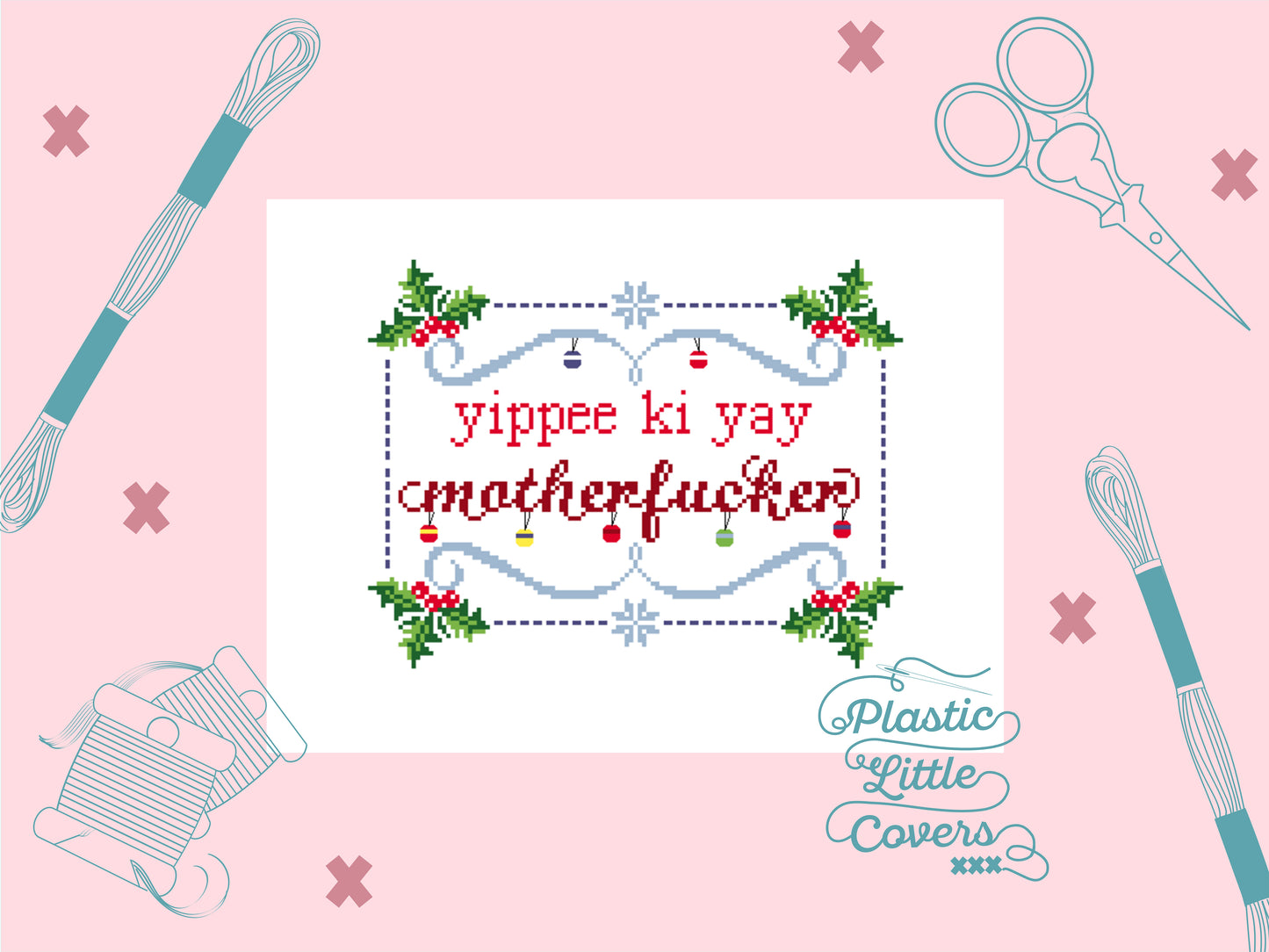 Yippee Ki Yay Motherfucker - Christmas Cross Stitch Pattern PDF.