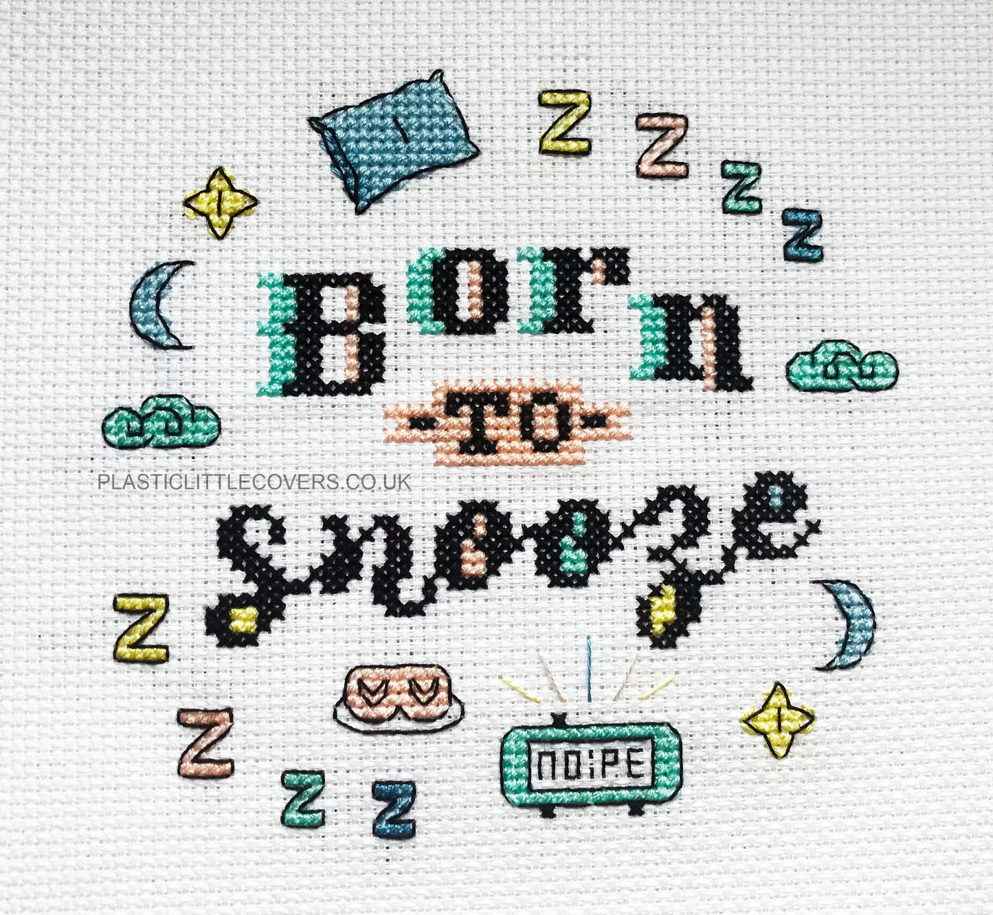 Born to Snooze - Cross Stitch Pattern PDF.