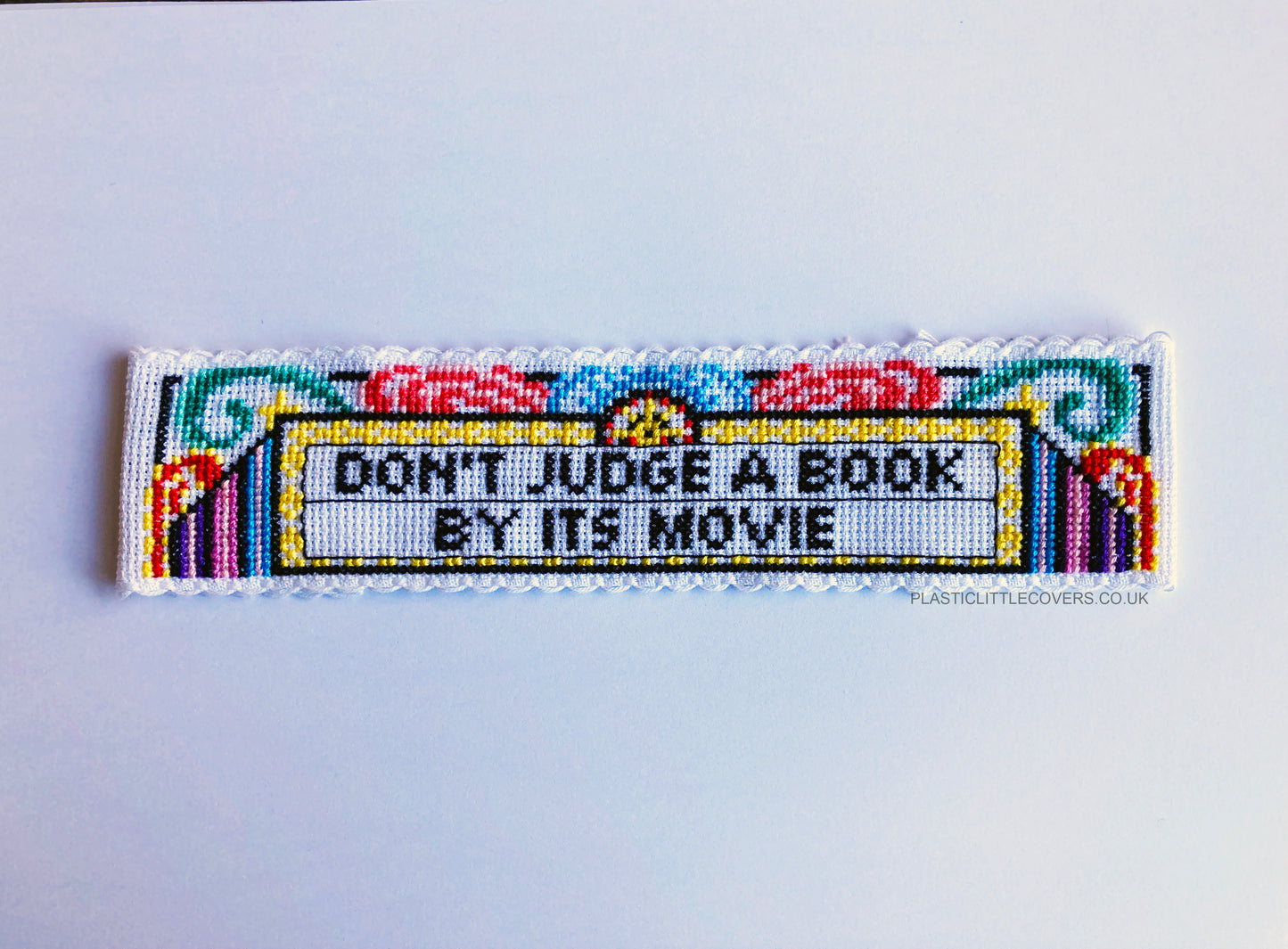 Don't Judge a Book By Its Movie - Bookmark Cross Stitch Pattern PDF.