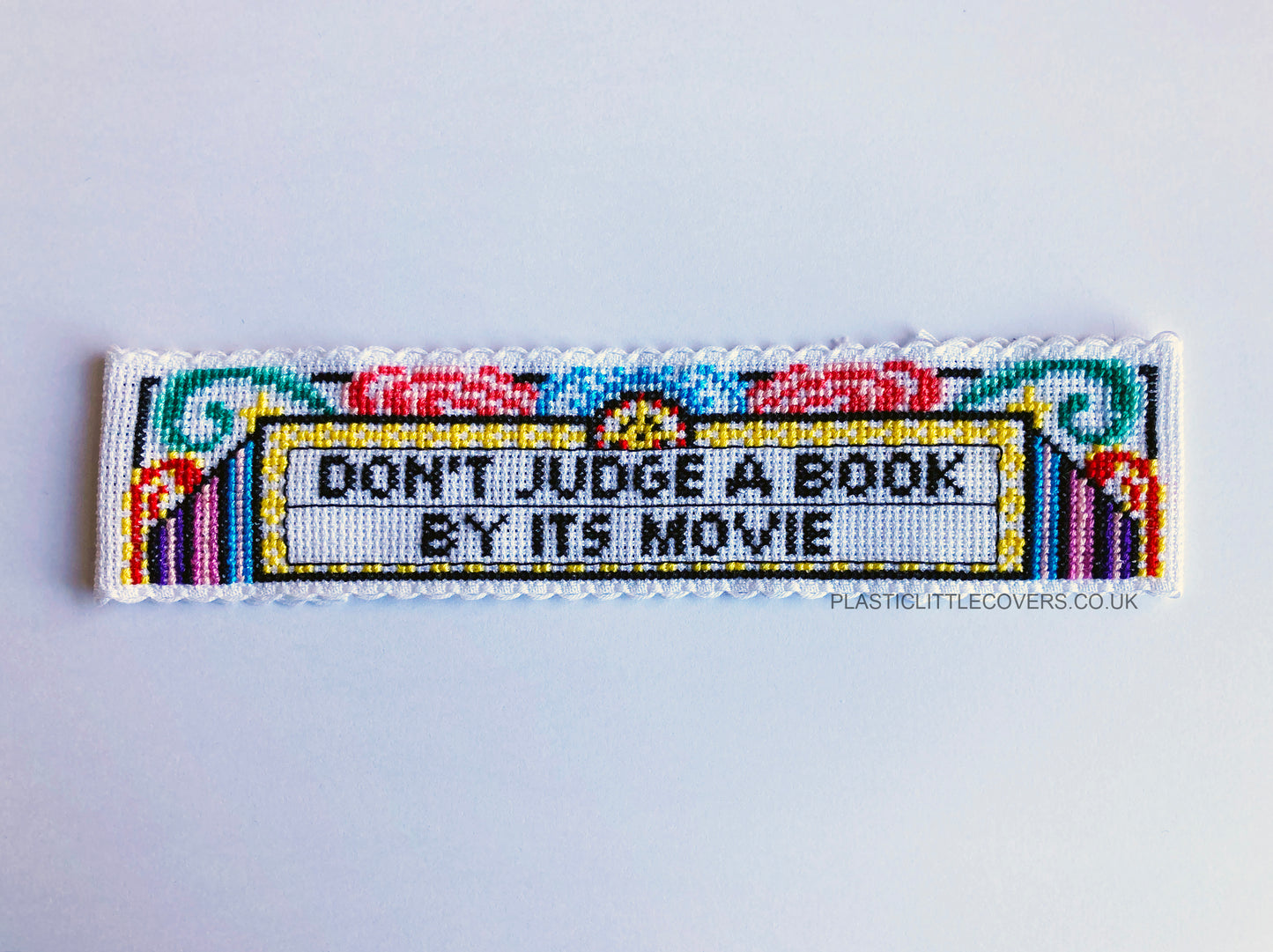 Don't Judge a Book By Its Movie - Bookmark Cross Stitch Pattern PDF.