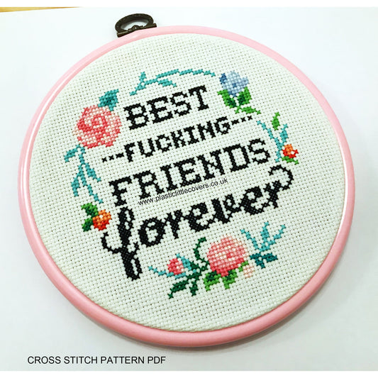 Best Fucking Friends Forever - Cross Stitch Pattern PDF.