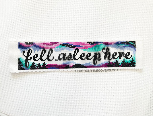 Fell Asleep Here - Bookmark Cross Stitch Pattern PDF.