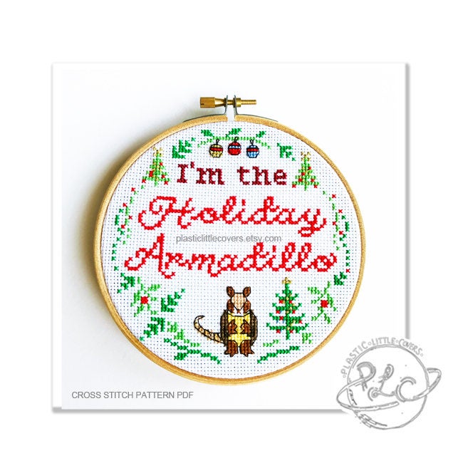 I'm the Holiday Armadillo - Cross Stitch Pattern PDF.