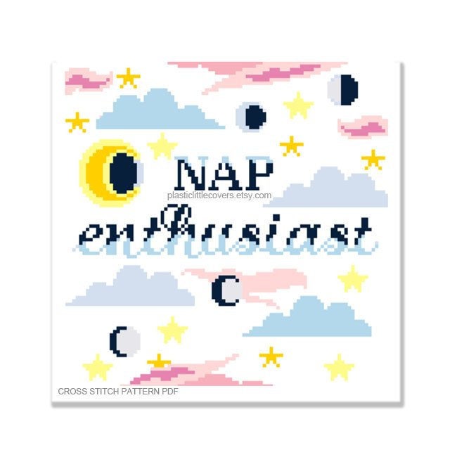 Nap Enthusiast - Cross Stitch Pattern PDF.